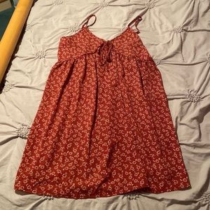 Red floral dress
